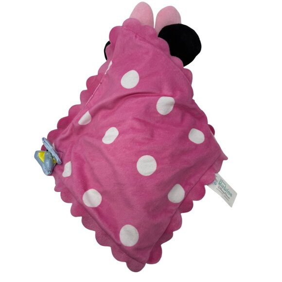 Disney Parks Babies Minnie Mouse Plush Pink Blanket Buddy Lovey Stuffed Animal - Picture 2 of 5